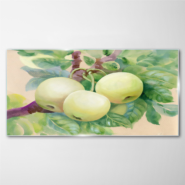 Apple garden in pastel colors Glass art print