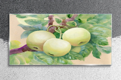 Apple garden in pastel colors Glass art print