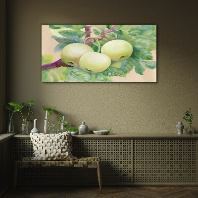 Apple garden in pastel colors Glass art print