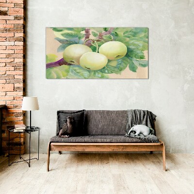 Apple garden in pastel colors Glass art print