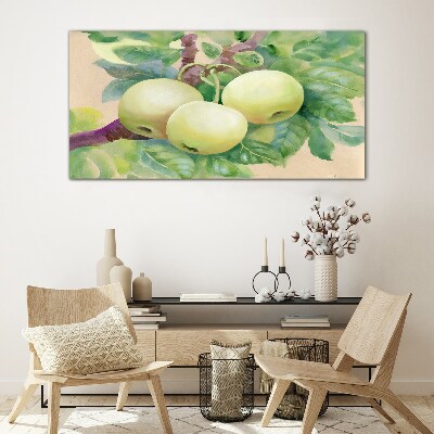 Apple garden in pastel colors Glass art print