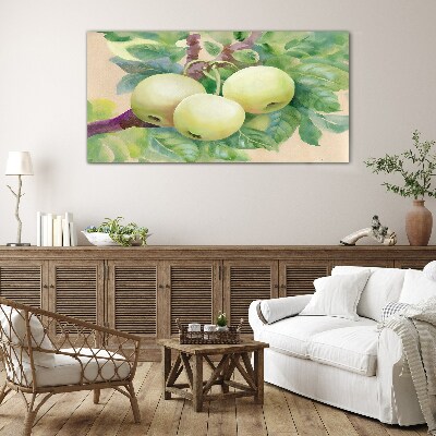 Apple garden in pastel colors Glass art print