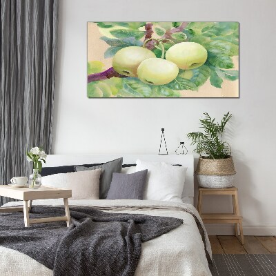 Apple garden in pastel colors Glass art print