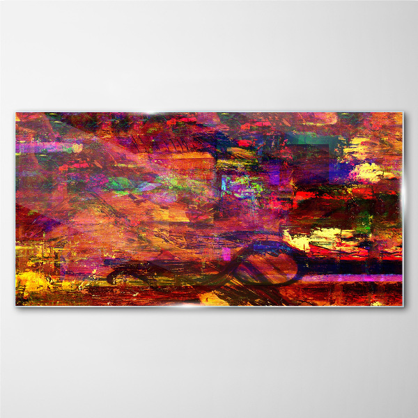 Colorful abstraction in intense colors Wall art on glass