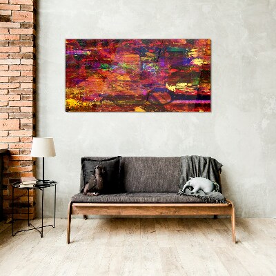 Colorful abstraction in intense colors Wall art on glass