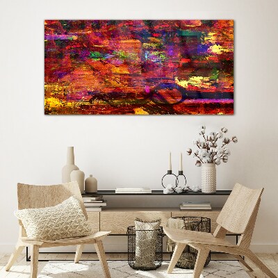 Colorful abstraction in intense colors Wall art on glass