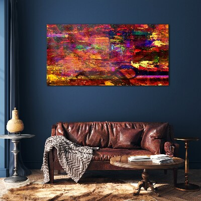 Colorful abstraction in intense colors Wall art on glass