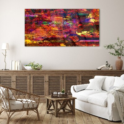 Colorful abstraction in intense colors Wall art on glass