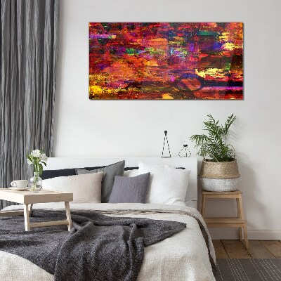 Colorful abstraction in intense colors Wall art on glass