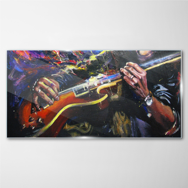 Musical passion in colors Glass art print