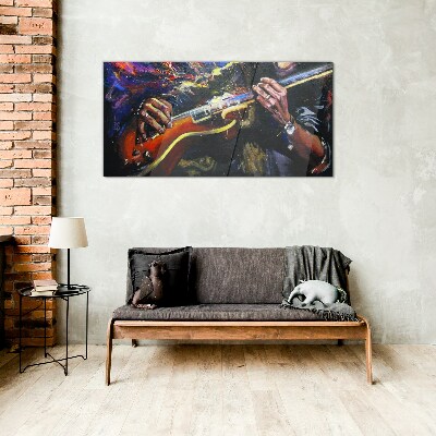 Musical passion in colors Glass art print