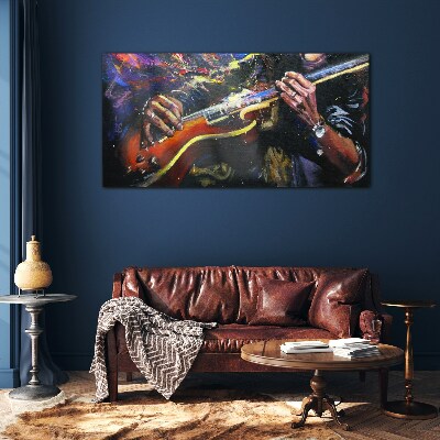 Musical passion in colors Glass art print