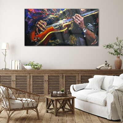 Musical passion in colors Glass art print