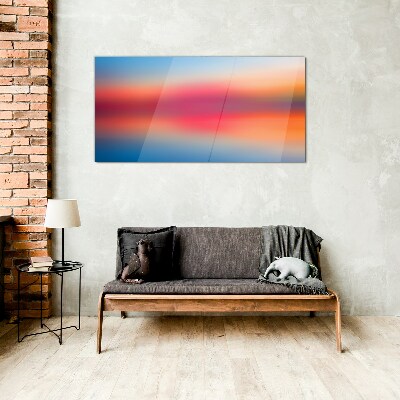 Sunset in pastel shades Wall art on glass