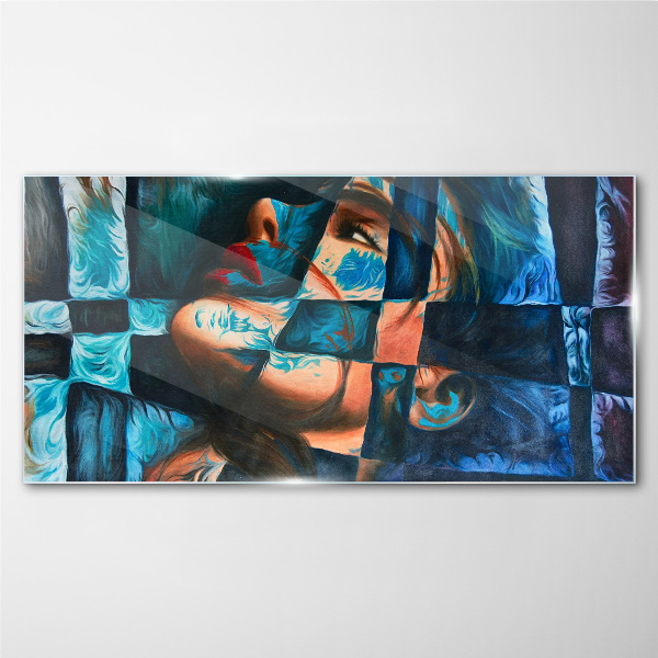 Fragments of emotions in color Glass art print