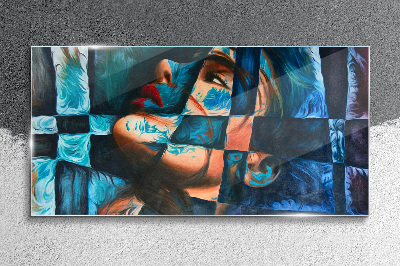 Fragments of emotions in color Glass art print