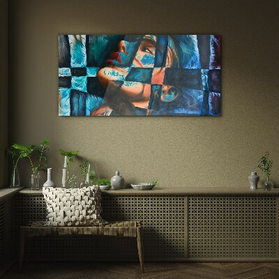 Fragments of emotions in color Glass art print