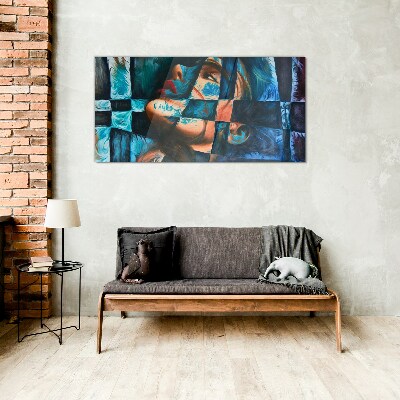 Fragments of emotions in color Glass art print