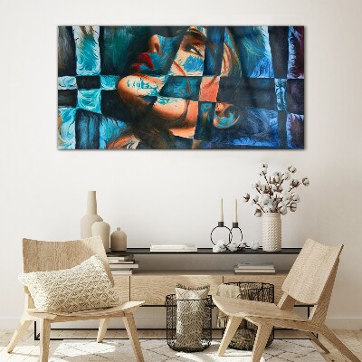 Fragments of emotions in color Glass art print