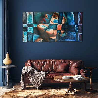 Fragments of emotions in color Glass art print