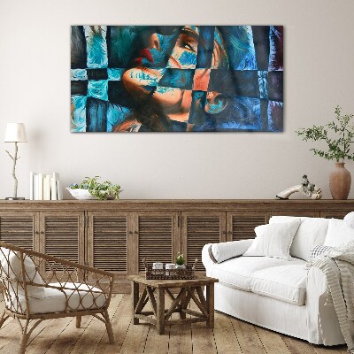 Fragments of emotions in color Glass art print