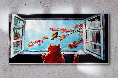 A window into the world of spring colors Glass art print