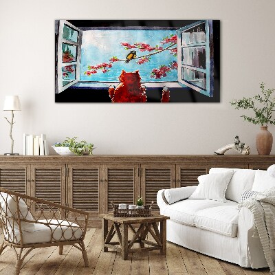 A window into the world of spring colors Glass art print
