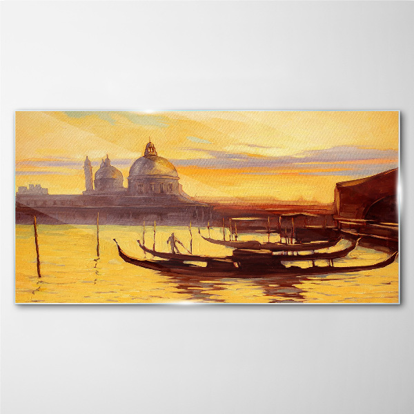 The Golden Waters of Venice Glass art print
