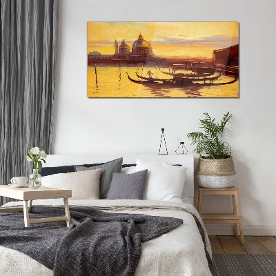 The Golden Waters of Venice Glass art print