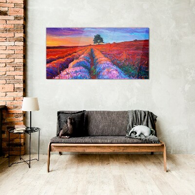 Flowers tree sky Glass Print