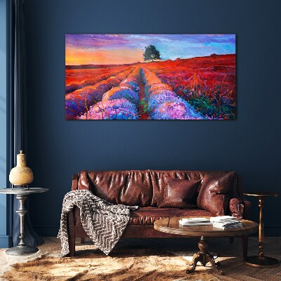 Flowers tree sky Glass Print