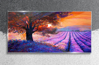 Flowers sunset Glass Print