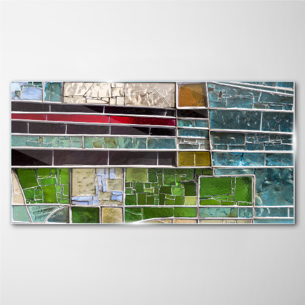 Abstract landscape in glass Wall art on glass