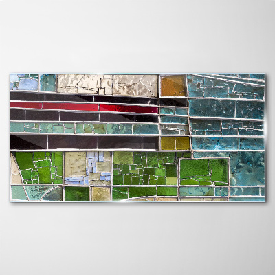 Abstract landscape in glass Wall art on glass