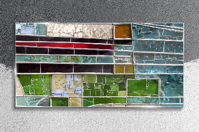 Abstract landscape in glass Wall art on glass