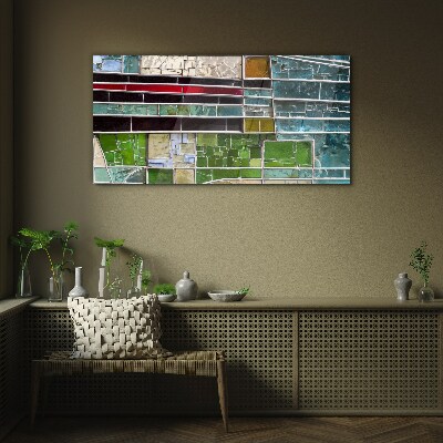 Abstract landscape in glass Wall art on glass
