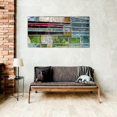 Abstract landscape in glass Wall art on glass