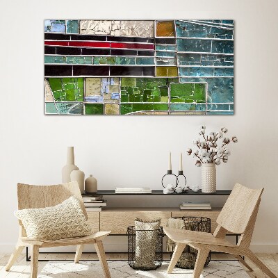 Abstract landscape in glass Wall art on glass