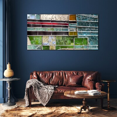 Abstract landscape in glass Wall art on glass