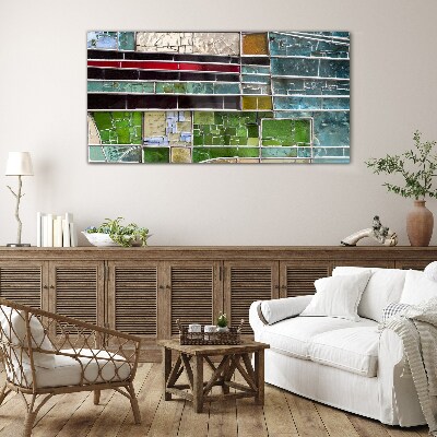 Abstract landscape in glass Wall art on glass