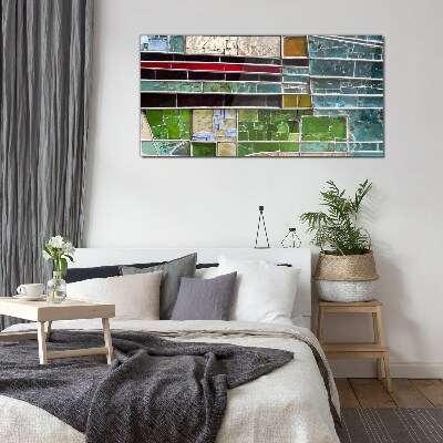 Abstract landscape in glass Wall art on glass