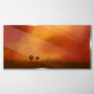 Sunset over the horizon Glass art print