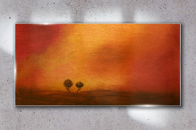 Sunset over the horizon Glass art print