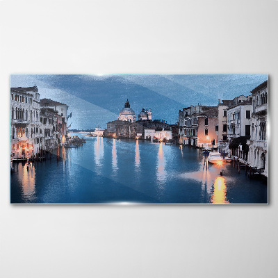 Venice in the evening light Glass art print
