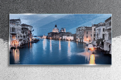 Venice in the evening light Glass art print