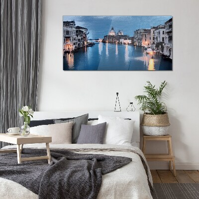 Venice in the evening light Glass art print