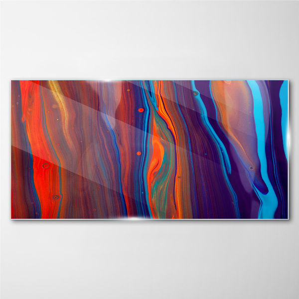 Colorful waves of abstract dance Wall art on glass