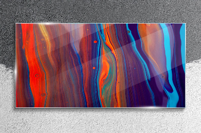 Colorful waves of abstract dance Wall art on glass