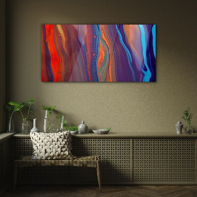 Colorful waves of abstract dance Wall art on glass