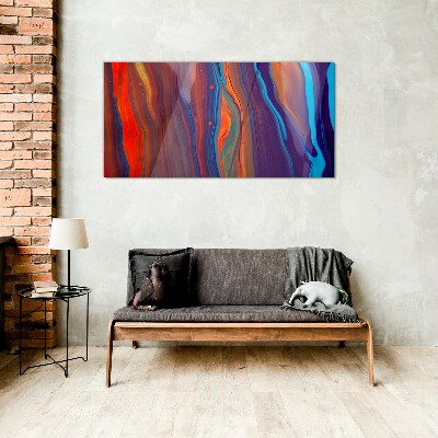 Colorful waves of abstract dance Wall art on glass